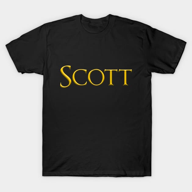 Scott Male Name Gold On Dark T-Shirt by funfun